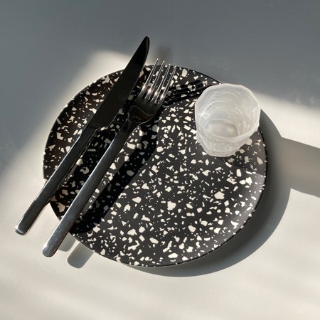 Terrazzo Black Side Plates - Set of 4